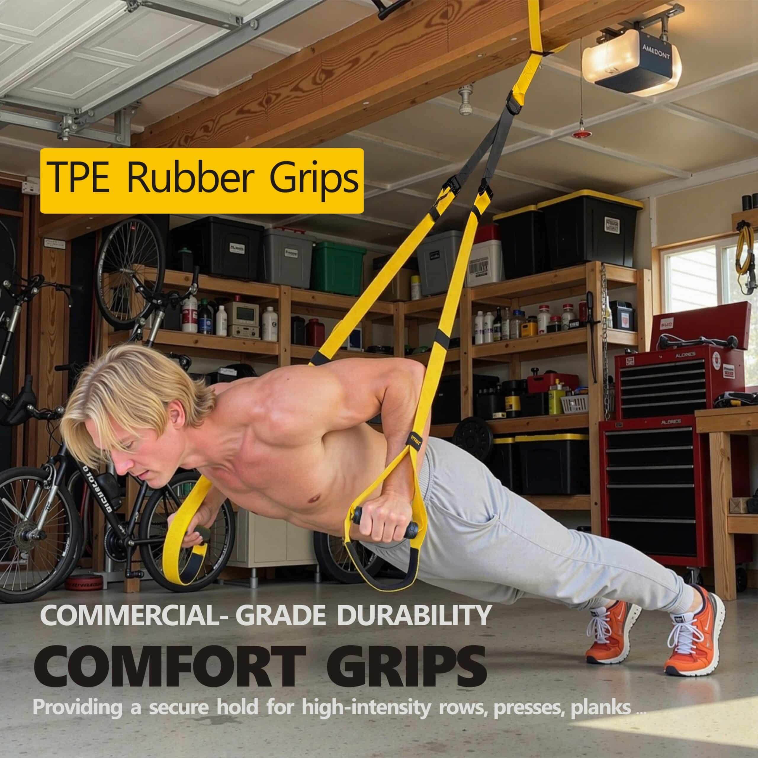 FITKIT Suspension Trainer Bodyweight Fitness Training Kit Home Resistance Trainer Straps - Image 4