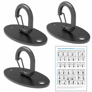 FITKIT Wall Mount Anchors for Resistance Bands, Space Saving Workout Hooks for Strength Training, Home Gym Anchors for Physical Therapy Exercise