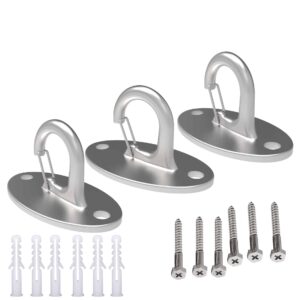 FITKIT 3-Pack Resistance Band Wall Anchors, 304 Stainless Steel No Weld