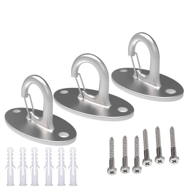 FITKIT 3-Pack Resistance Band Wall Anchors, 304 Stainless Steel No Weld