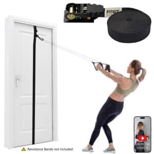 FITKIT Door and Wall Sliding Anchor Straps with Adjustable Anchor Points for Resistance Bands
