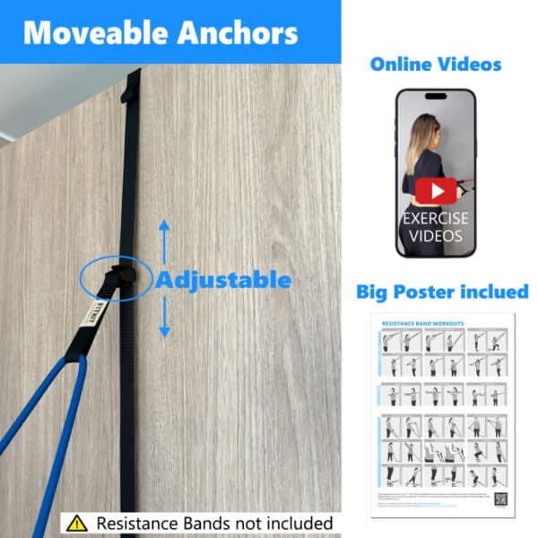 FITKIT Door and Wall Sliding Anchor Straps with Adjustable Anchor Points for Resistance Bands - Image 5
